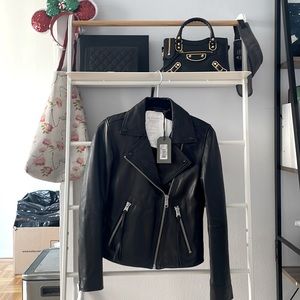 AllSaints Dalby Leather Jacket US 2/Small NWT
